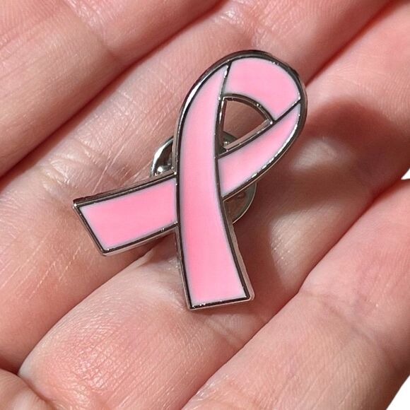 Pink Breast Cancer Awareness Ribbon Pin - Picture 2 of 6